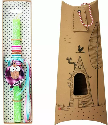 Πασχαλινή Λαμπάδα Synchronia Μπρελόκ Ζωάκι Πρόβατο Λαχανί