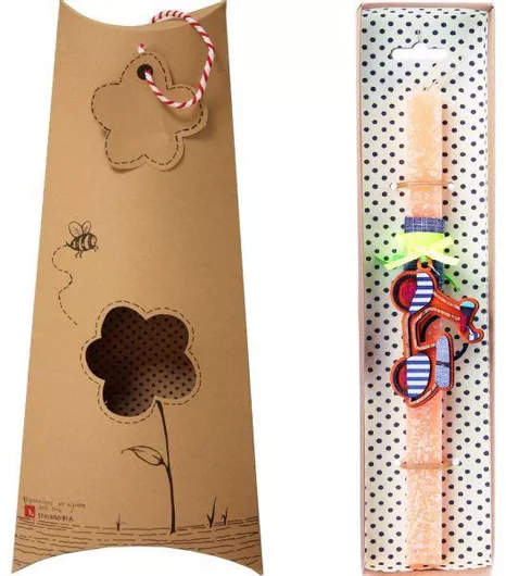 Πασχαλινή Λαμπάδα Synchronia LA22028I με Μπρελόκ Σκούτερ Σομόν