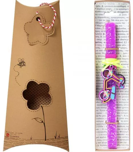 Πασχαλινή Λαμπάδα Synchronia LA22028B με Μπρελόκ Σκούτερ Φούξια