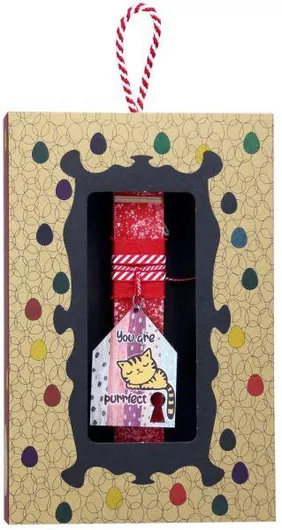 Πασχαλινή Λαμπάδα Synchronia Μπρελόκ Σπίτι Γάτα Κόκκινο