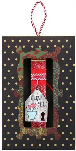 Πασχαλινή Λαμπάδα Synchronia Μπρελόκ Σπίτι Γλαστράκι Κόκκινο