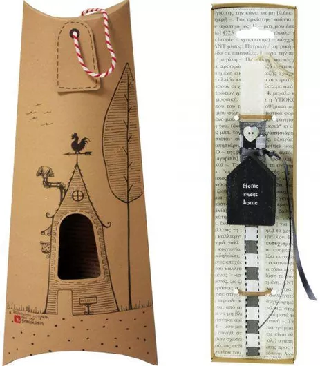 Πασχαλινή Λαμπάδα Synchronia LA23043A με Διακοσμητικό Home Sweet Home Ξύλινο Λευκό