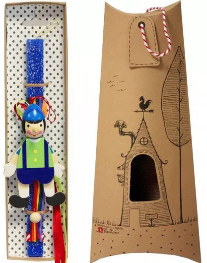 Πασχαλινή Λαμπάδα Synchronia Πινόκιο Μαριονέτα Ελεκτρίκ Μπλε