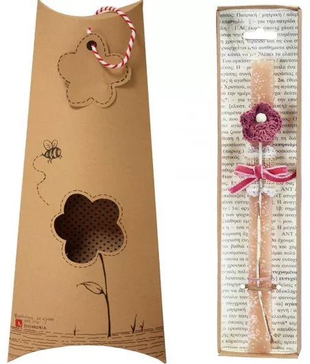 Πασχαλινή Λαμπάδα Synchronia Πλεκτό Λουλούδι Κρεμ