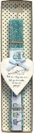 Πασχαλινή Λαμπάδα Synchronia Πορσελάνινη Καρδιά Σιέλ