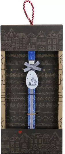 Πασχαλινή Λαμπάδα Synchronia Πορσελάνινο Αυγό Κυψέλη Μπλε