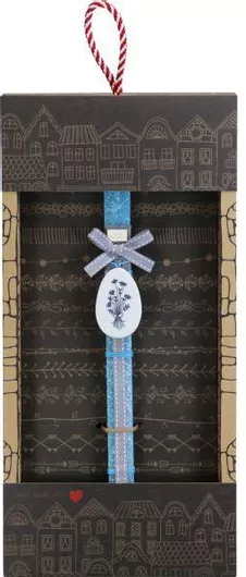 Πασχαλινή Λαμπάδα Synchronia Πορσελάνινο Αυγό Λουλούδια Γαλάζιο