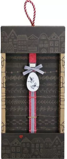 Πασχαλινή Λαμπάδα Synchronia Πορσελάνινο Αυγό Πουλιά Κόκκινο