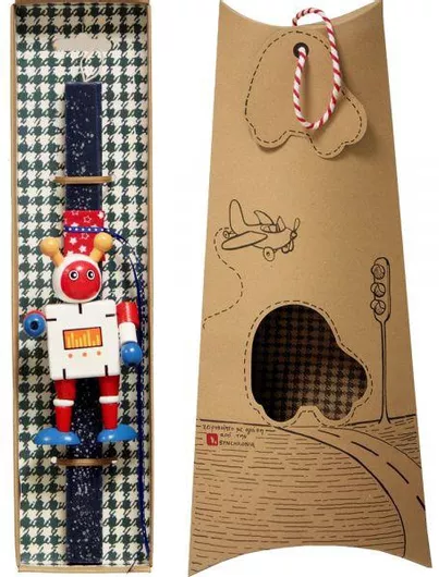 Πασχαλινή Λαμπάδα Synchronia Ρομπότ Ξύλινο Μπλε