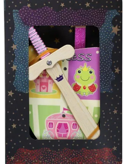 Πασχαλινή Λαμπάδα Synchronia LA23023B με Ασπίδα & Σπαθί Πριγκίπισσα Φούξια