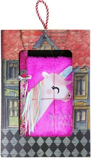 Πασχαλινή Λαμπάδα Synchronia Σετ με Τετράδιο Λούτρινο Μονόκερος Ροζ