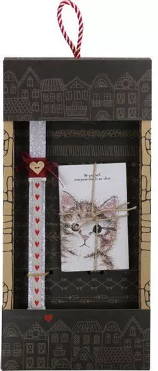 Πασχαλινή Λαμπάδα Synchronia Σημειωματάριο Vintage Γάτα Εκρού