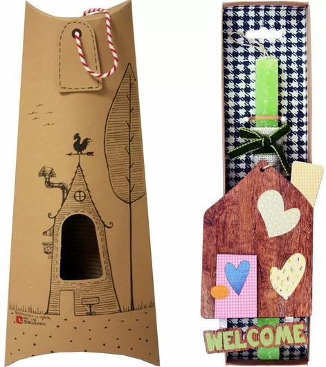 Πασχαλινή Λαμπάδα Synchronia Σπίτι Καδράκι Λαχανί