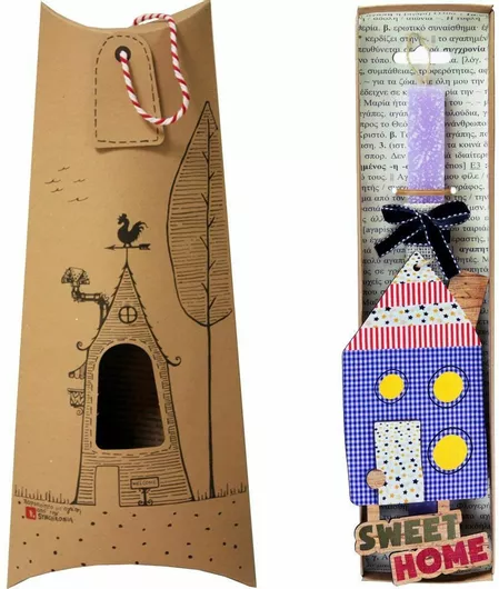 Πασχαλινή Λαμπάδα Synchronia Σπίτι Καδράκι Λιλά