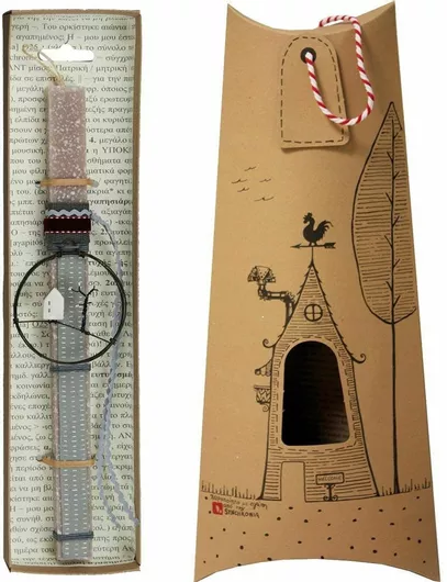 Πασχαλινή Λαμπάδα Synchronia Σπίτι με Δέντρο Γκρι