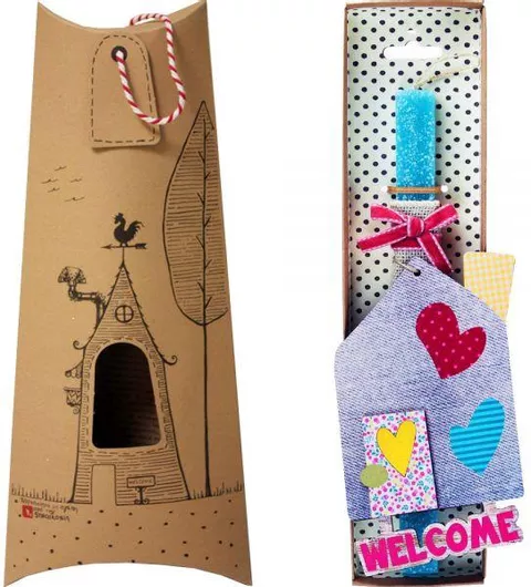 Πασχαλινή Λαμπάδα Synchronia LA22030J με Διακοσμητικό Σπίτι Καδράκι Βεραμάν