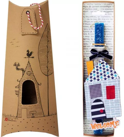 Πασχαλινή Λαμπάδα Synchronia LA22030A με Διακοσμητικό Σπίτι Καδράκι Πετρόλ