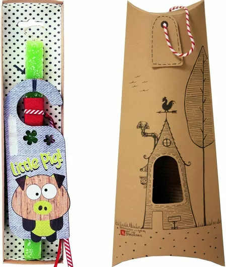 Πασχαλινή Λαμπάδα Synchronia Ταμπέλα Πόρτας Γουρουνάκι Λαχανί