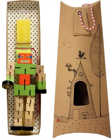 Πασχαλινή Λαμπάδα Synchronia Τρανσφόρμερ Ξύλινος Κίτρινο