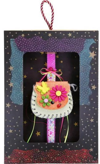 Πασχαλινή Λαμπάδα Synchronia Τσαντάκι Λουλούδια Φούξια