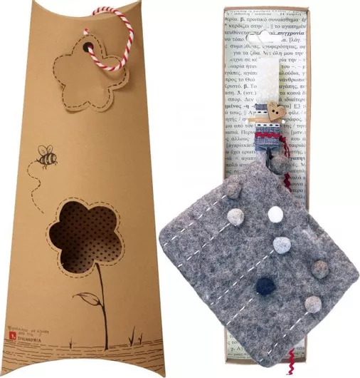 Πασχαλινή Λαμπάδα Synchronia LA22024A με Τσαντάκι Φελτ Κρεμ