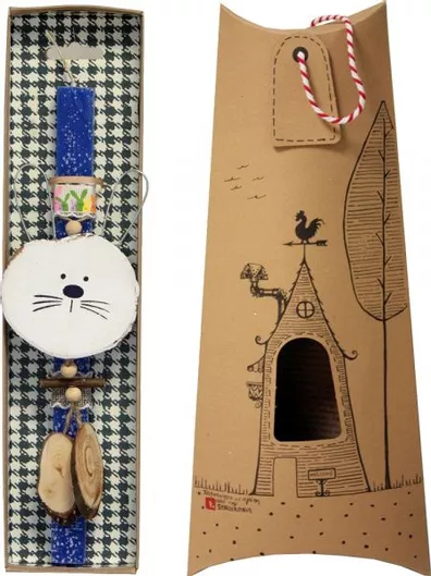 Πασχαλινή Λαμπάδα Synchronia Φέτα Κούνελος Ελεκτρίκ Μπλε