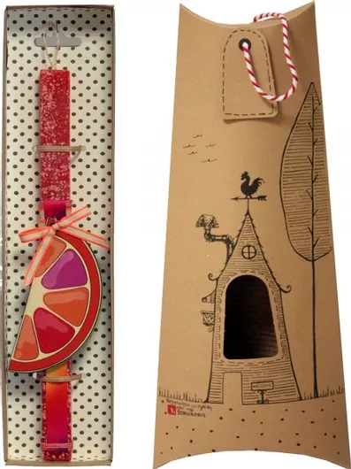 Πασχαλινή Λαμπάδα Synchronia Φρούτο Πορτοκάλι Μπορντό