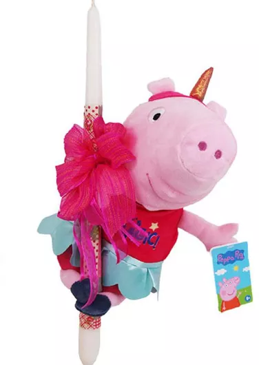 Πασχαλινή Λαμπάδα με Λούτρινο Peppa Pig 33cm Λευκό