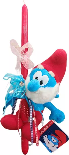 Πασχαλινή Λαμπάδα Μπαρμπαστρούμφ 20cm Κόκκινο