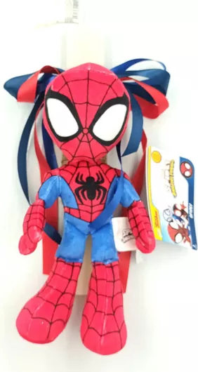 Πασχαλινή Λαμπάδα Πλακέ Σετ με Λούτρινο Spiderman