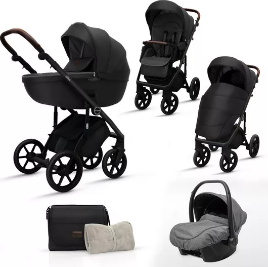 Καρότσι Μωρού Dovadi Σετ 3 σε 1 από Νεογέννητο Μαύρο