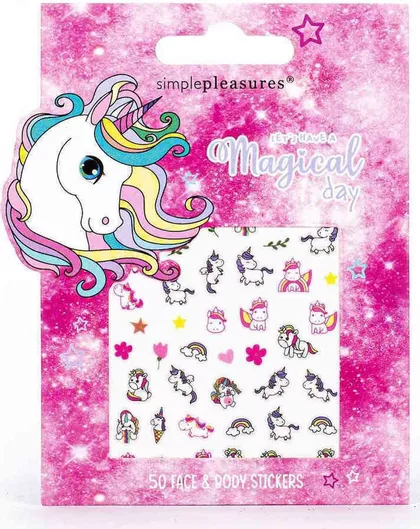 Αυτοκόλλητα Προσώπου & Σώματος Tri-Coastal Design Unicorn Σετ 50τμχ