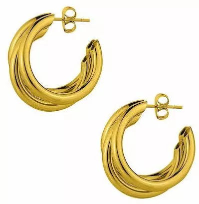 Γυναικεία Σκουλαρίκια Καρφωτά Amor Amor by Glafki's Dolce Vita από Ανοξείδωτο Ατσάλι Επιχρυσωμένα