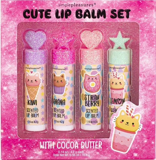 Παιδικά Lip Balms Tri-Coastal Design Cute Σετ 4τμχ