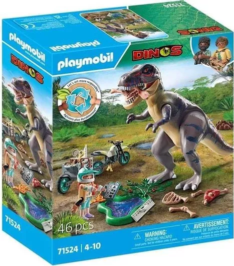 Playmobil Dinos T-Rex και Εξερευνητής Με Μοτοσικλέτα για 4-10 ετών