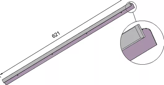 Ενωτικό Πάγκου Ν. 106 63cm Αλουμίνιο Ταφ 4αρι
