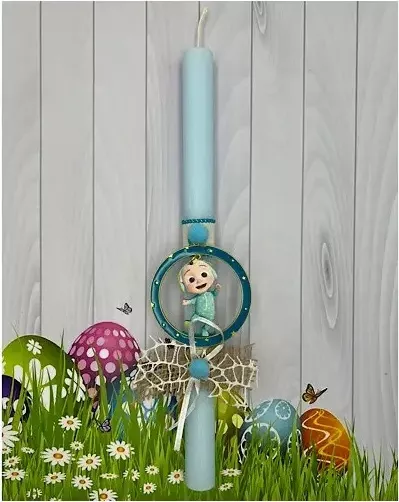 Πασχαλινή Λαμπάδα Aggelography Αρωματική με Στολίδι Cocomelon Γαλάζιο