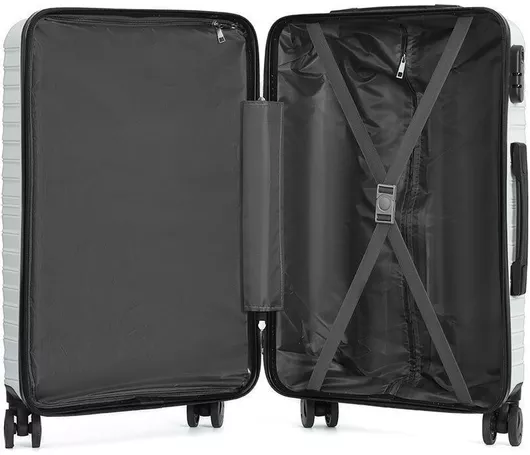 Βαλίτσες Ταξιδίου Amber Σκληρές με 4 Ρόδες Σετ 3τμχ Λευκό