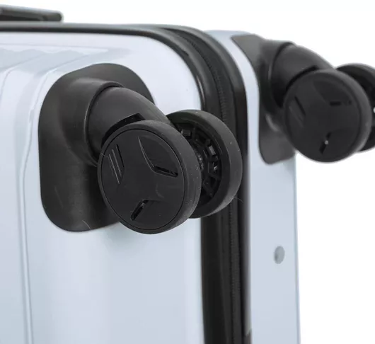 Βαλίτσες Ταξιδίου Amber Σκληρές με 4 Ρόδες Σετ 3τμχ Λευκό