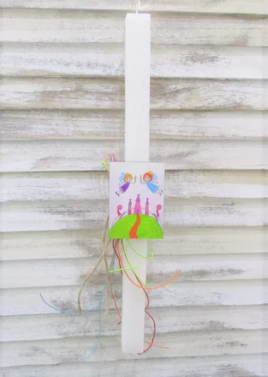 Πασχαλινή Λαμπάδα Anastachs Papier Mache Μαγνητάκι Κάστρο με Νεράιδες Λευκό