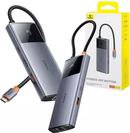Docking Station USB HUB 6in1 Baseus Metal Gleam Series II