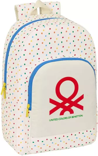 Σχολική Τσάντα Πλάτης Δημοτικού Benetton S4308030 Τρόλεϊ Μπεζ