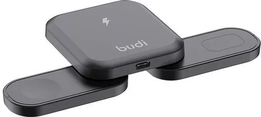 Budi Ασύρματος Φορτιστής Qi Pad& Καλώδιο USB-C 15W Power Delivery Μαύρος 4500