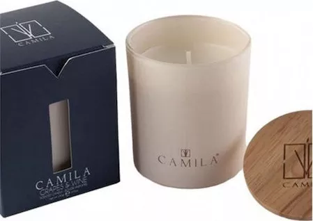 Κερί Camila σε Βάζο Wood Grapes & Wine Λευκό