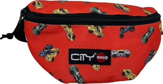 Παιδικό Τσαντάκι Μέσης City Cars από Ύφασμα 23x169x8cm Κόκκινο