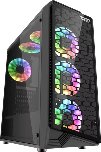 Κουτί Υπολογιστή Darkflash Water Square 5 Gaming Midi Tower με Πλαϊνό Παράθυρο & RGB Φωτισμό Μαύρο