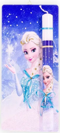 Πασχαλινή Λαμπάδα Dreamlight 24704 Ξύλινο Καδράκι Frozen Λευκό