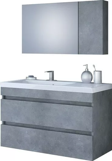 Πάγκος Μπάνιου Drop 5PLX100GΤ 50x40x96cm Τοίχου MDF Ματ Γκρι