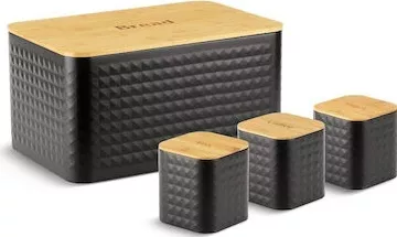 Βάζο Αποθήκευσης Edenberg EB-161 Ζάχαρη/Καφέ/Τσάι Ξύλινο Καφέ