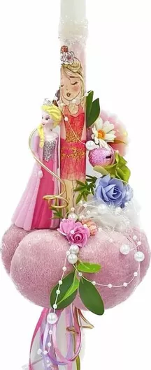 Πασχαλινή Λαμπάδα Στυλιανοπούλου 4365P24 με την Πριγκίπισα Elsa Ροζ